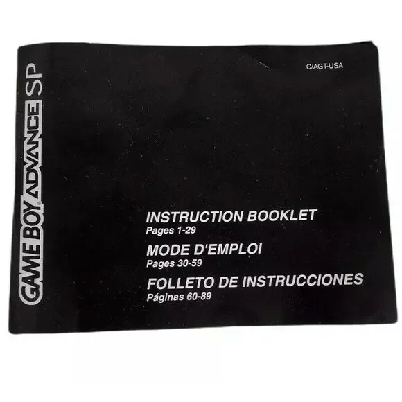 Nintendo Game Boy Advance SP Console System Instruction Manual Only
