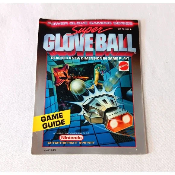 Mattel Super Glove Ball NES Manual‎ NES-5L-USA Game Guide 1990 Vintage Nintendo