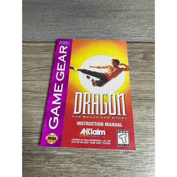 Dragon The Bruce Lee Story Sega Game Gear Instruction Manual Acclaim Original