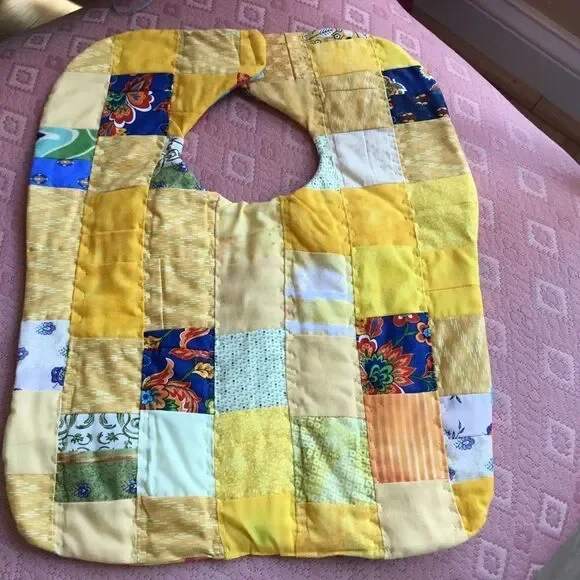 3/$25 or $12 each. Yellow Hand Crafted Quilted Reversible Baby Bib