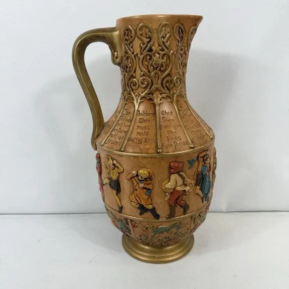 Vintage Atlantic‎ Mold German Biblical Art 70's Ceramic Pouring Pitcher 12