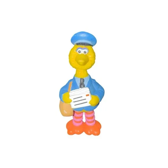 Vtg Applause Sesame Street Mailman Big Bird PVC Figure Cake Topper Rare Sz. 4