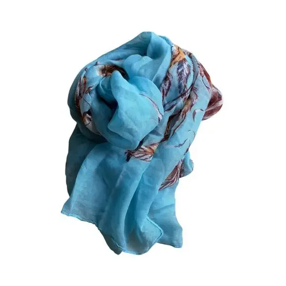 GANZ Blue and Brown Artistic Scarf
