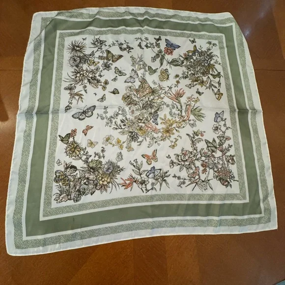Floral and Butterfly Print Scarf
