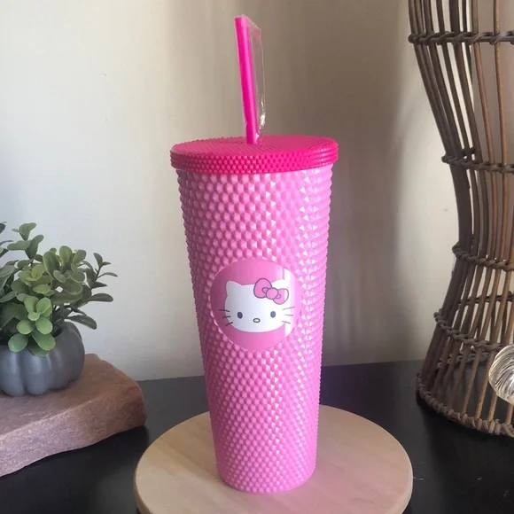 Hello Kitty Pink Tall Studded Tumbler