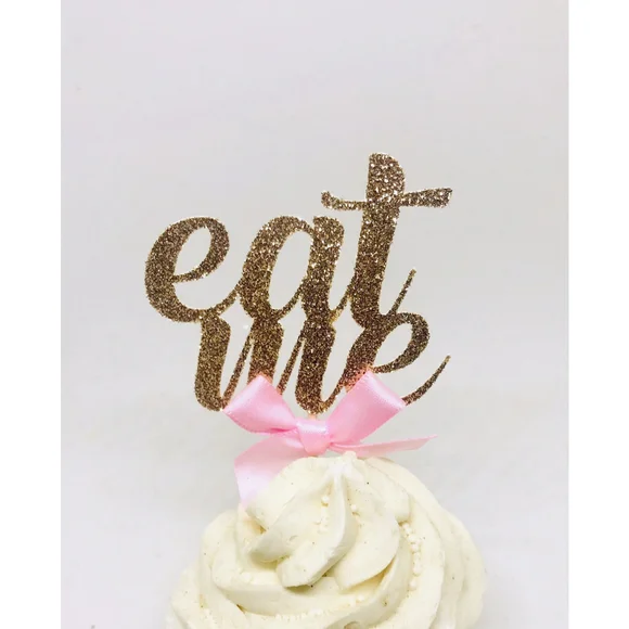 Eat me cupcake toppers, alice in wonderland cupcake toppers, eat me topper