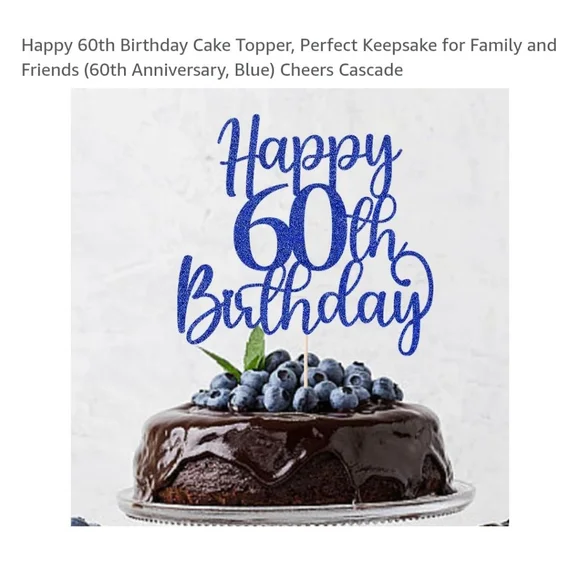 Unisex Unbranded Cake Topper 60th Birthday Blue‎