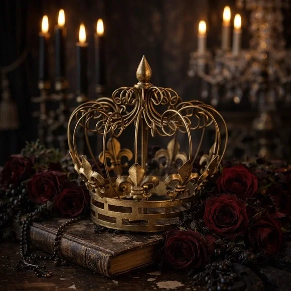 Gold Crown Decor Goth Victorian Dark Academia Royal Table Centerpiece