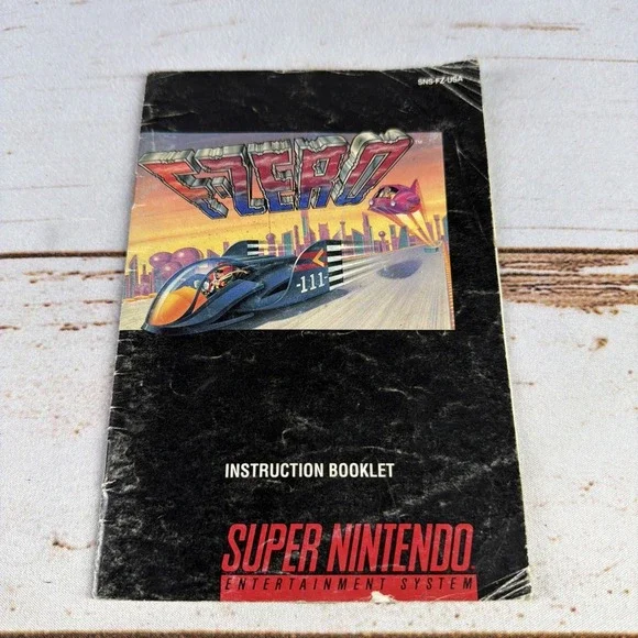 1991 F‑Zero Super Nintendo SNES Instruction Booklet SNS‑FZ‑USA