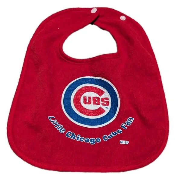 CHICAGO CUBS Baby Infant Bib‎ Snap on FOR THE LITTLE CUBS FAN