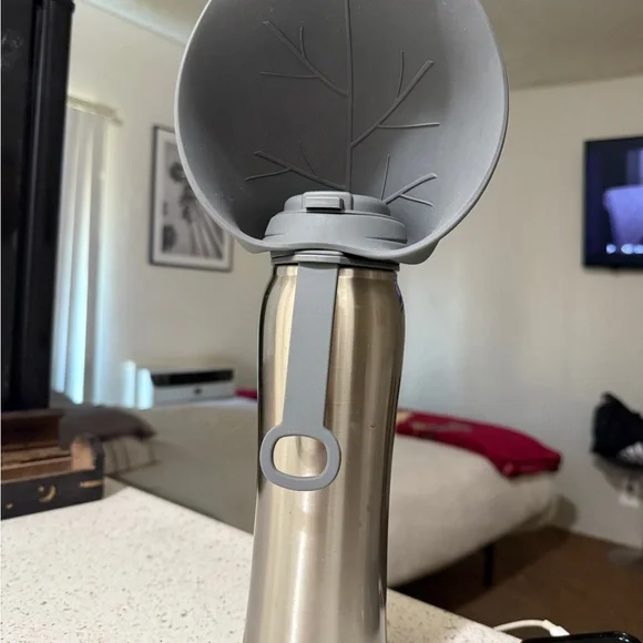 Gray and Silver Portable Pet Water Bottle