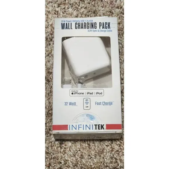 InfiniTek Wall Charging Pack 32 Watt Fast Charge Dual Wall Charger
