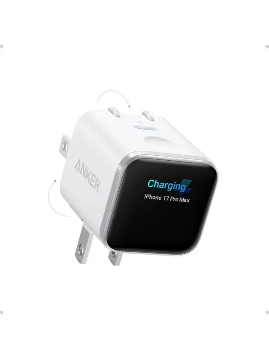 Anker Smart Display Charger 45w Fast Charging Smart Recognition Foldable Plug
