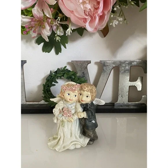 Ganz 95' Wedding Cake Topper Bride & Groom Bless This Marriage Figure G4456‎ Vtg