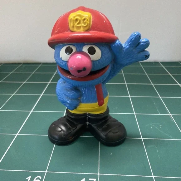 Hasbro Sesame Street Workshop 2010 Grover Firefighter Figure Cake Topper
