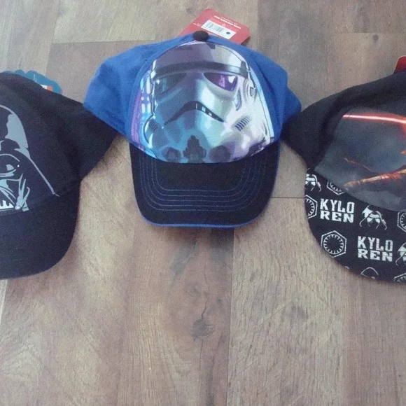 STAR WARS 3HAT LOT BUNDLE HAT CAP VINTAGE 00S Y2K M1‎ KIDS YOUTH