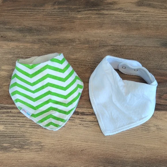 Up Simples & Baby Daulia Chevron Baby Bandana Bibs - Two