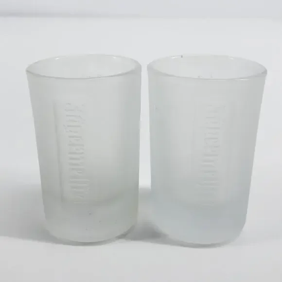 Jagermeister Frosted Shot Glasses Set of 2 Barware 1 oz
