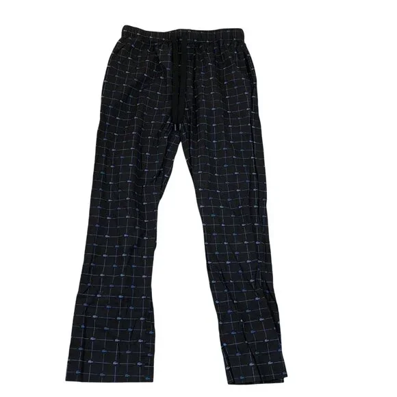 Lacoste Mens Pajama Pants Sleepwear Small Black Pull On Loungewear
