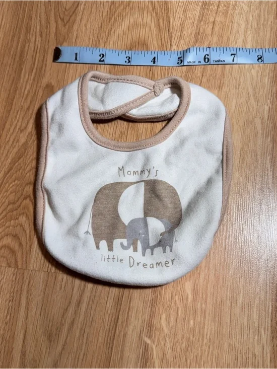 Set of 2 Baby Bib with Elephant and Cow graphics