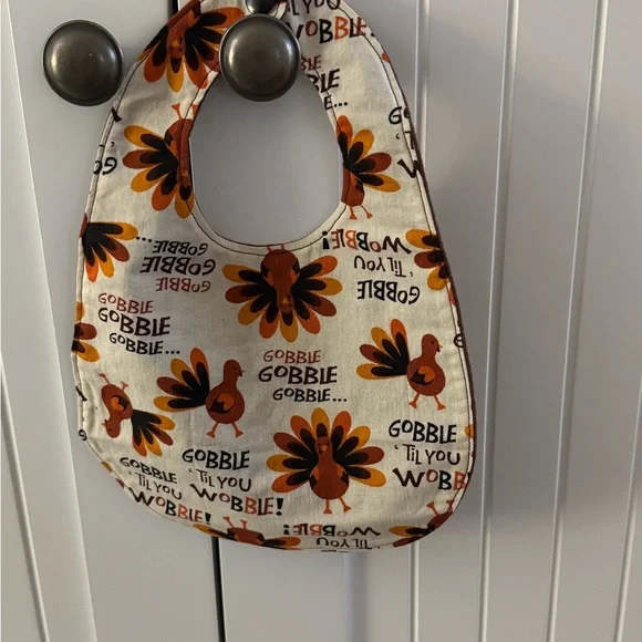Gobble gobble, gobble, gobble till you wobble, adorable baby bib!