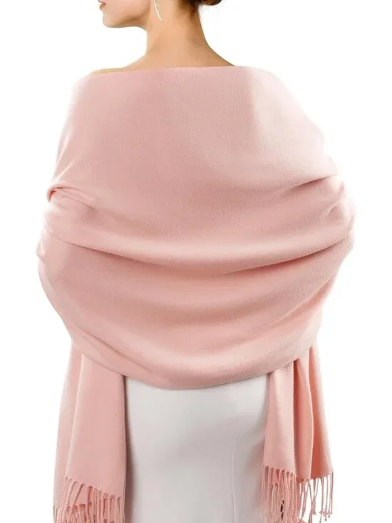 Women's Baby Pink Evening Dresses Blanket Imported Pashmina Shawl Scarves