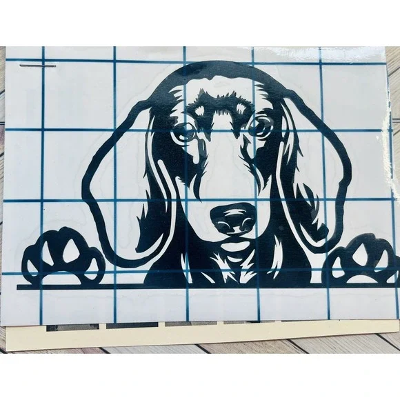 Dachshund Black Vinyl Decal Car Window Laptop Tablet Tumbler Notebook 3.5 X 5.5