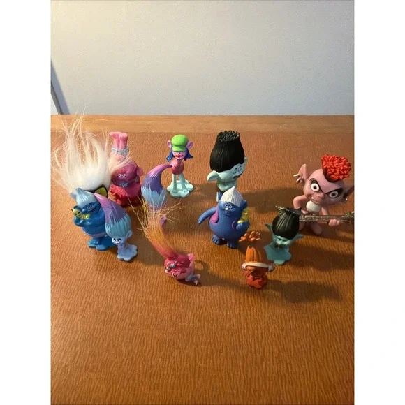 Dreamworks Trolls Figures Toy Lot Of 12 Cake Toppers Toys