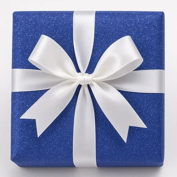 NWT Paper Source Royal Glitter Wrapping Paper Roll 27.5”x59” Gift Wrap Blue