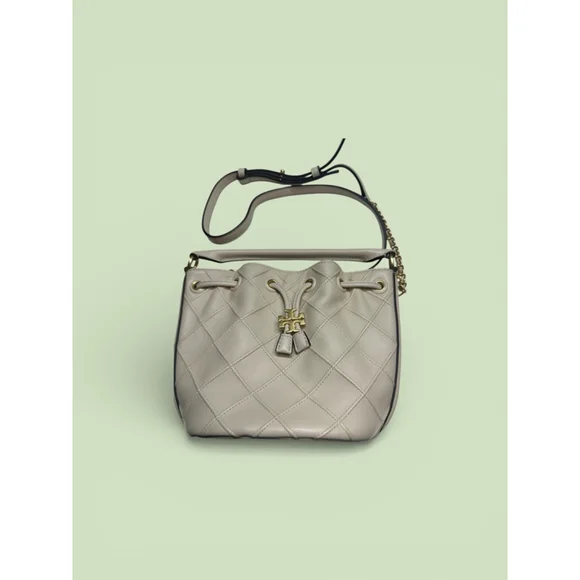 Women's Tory Burch Quilted Drawstring Crossbody Bag One Size Beige Gold