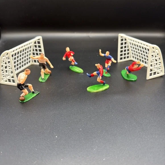Vintage Soccer Rugby Players Cake Topper Figures Made In‎ Hong Kong B