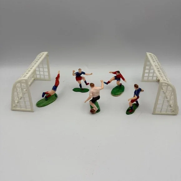 Vintage Soccer Players Cake Topper Figures Made In‎ Hong Kong