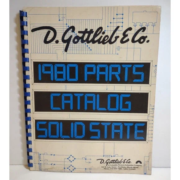 Gottlieb 1980 Pinball Machine Parts Catalog + Price List For Electronic Games