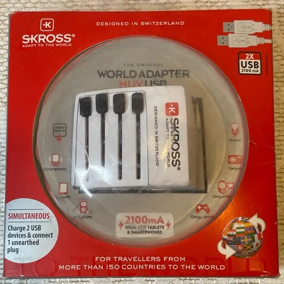 SKROSS World Travel adaptor MUV USB AC65PD