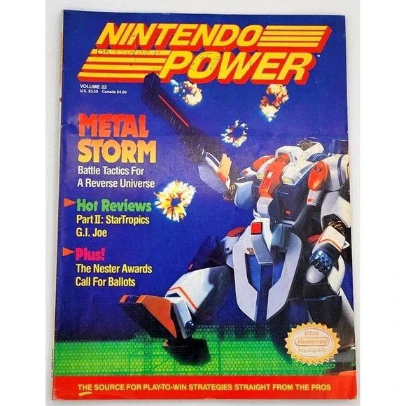 NINTENDO POWER MAGAZINE VOL.‎ 22 '91 METAL STORM G.I. JOE WRITING ON COVER