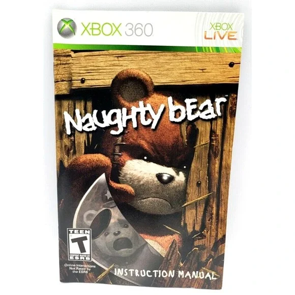 NAUGHTY BEAR GAME MANUAL ONLY!‎ XBOX 360 INSTRUCTION BOOKLET