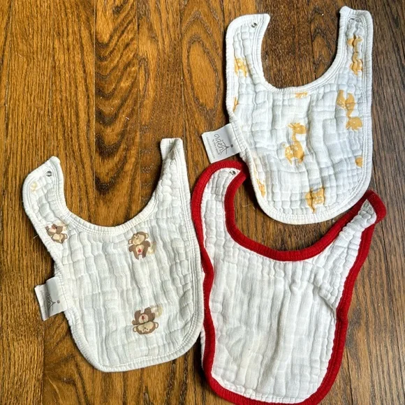 Super adorable printed muslin bibs by Aden + Anais