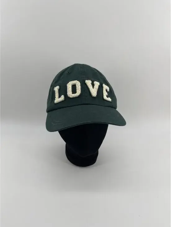 Tory Burch Sport Cap Hat Women Green LOVE Strapback Adjustable Casual