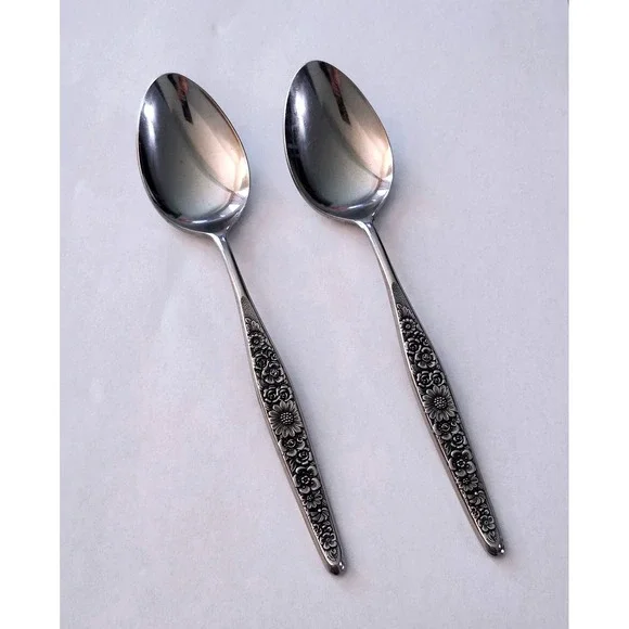 Interpur Jardinera Flatware Stainless Silverware Vintage Lot 2 Tablespoons MCM