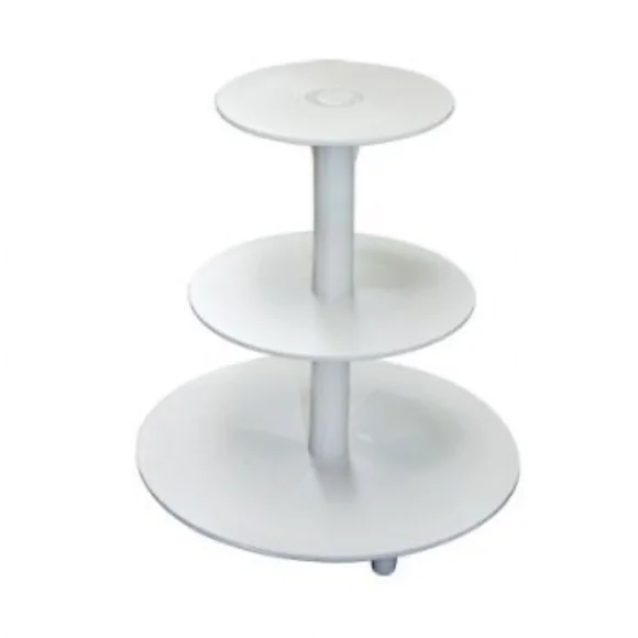 NEW White Three-Tiered Stand Cake Hard Plastic Stand
