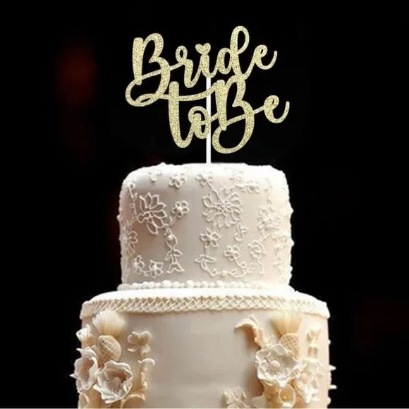 NEW Gold “Bride to Be” Cake Topper Bridal Shower Bachelorette Wedding Engagement