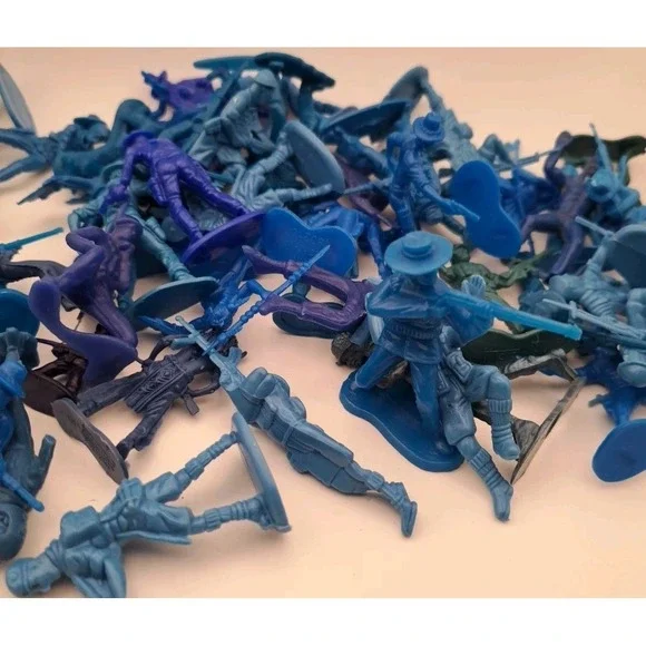 VTG. MODERN Toy 1 LB Plastic Cowboys, INDIANS, MILITARY MISC FIGURES CAKE TOPPER