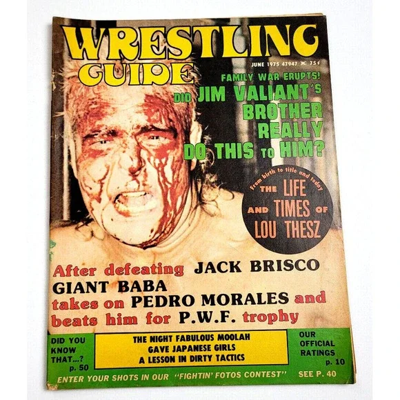 WRESTLING GUIDE -‎ JUNE 1975 - JACK BRISCO / FABULOUS MOOLAH / MORALES / SHEIK