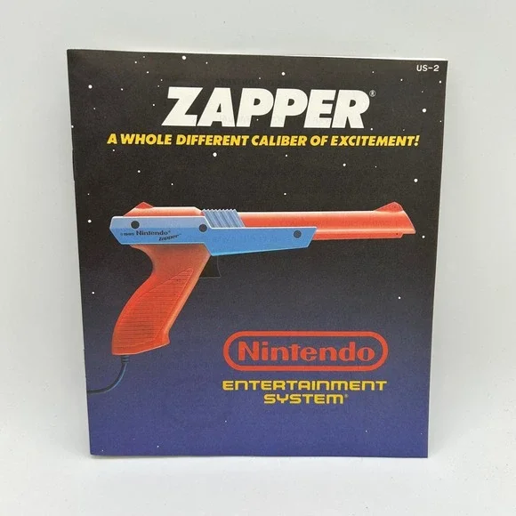 Nintendo NES Zapper Light Gun Instruction Manual US-2 Original 1989 Vintage