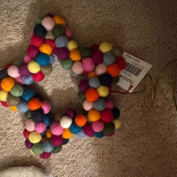 Colorful Felt Ball Star Ornament Paper Source
