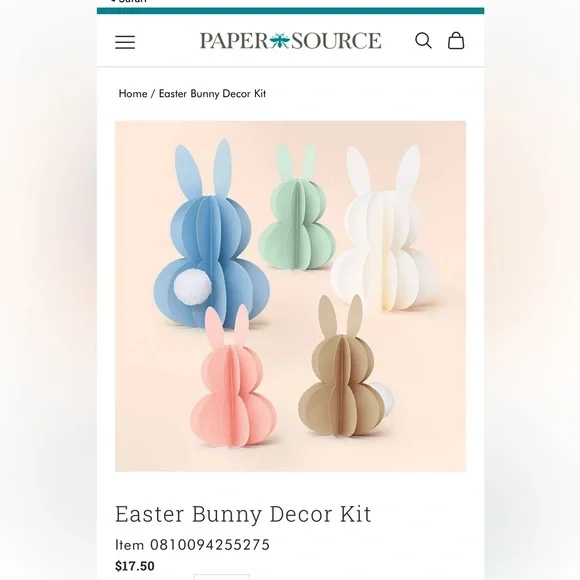 Bunny decor kit, spring theme, easter paper source easy project paper 8 rabbits