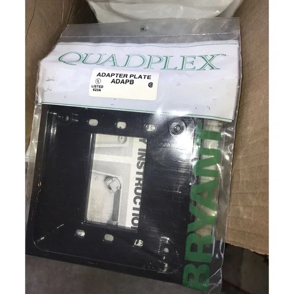 Bryant Quadplex dk brown Adapter Plate‎ for 4-in-1 Receptacle Outlet Flush ADAPB