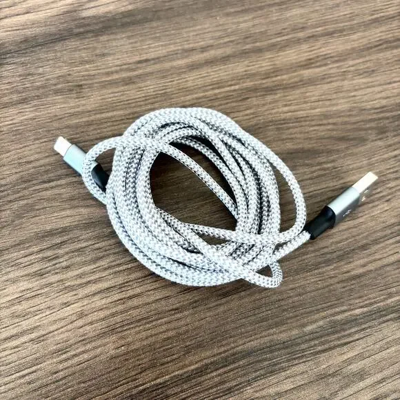 USBA to Lightning Charging Cable - Braided - MFi Certified- 6FT - Silver