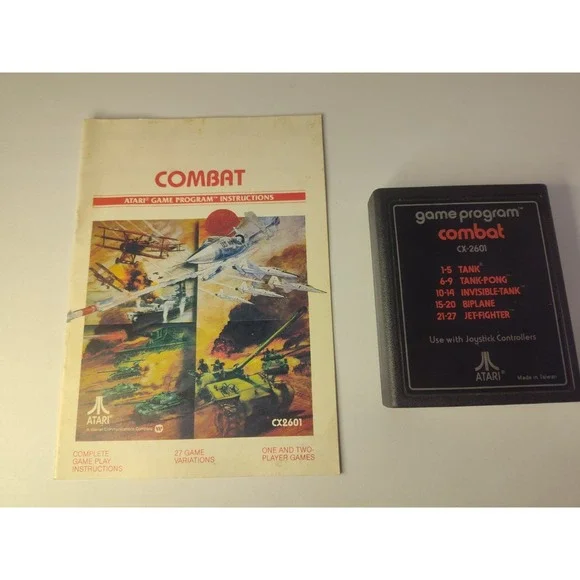 Combat 1978 ATARI Game Program CX-2601 game and manual
