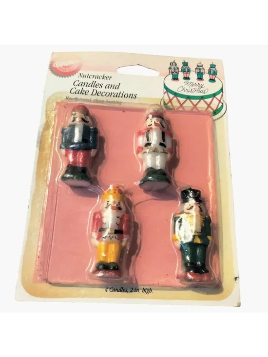 Wilton Nutcracker Handpainted Candle Cake Decorations Christmas 1994 Vintage 4